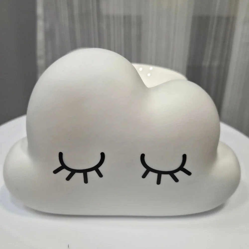 Scentsy Head in the Cloud Wax Warmer White Ceramic Eyelash Element Warmer Tested
